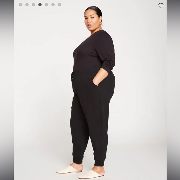 Universal Standard Pants - Universal Standard Black Heather Brushed Terry Drawstring Jogger - 2XS (6-8)